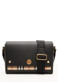 BURBERRY ΔΕΡΜΑΤΙΝΗ ΤΣΑΝΤΑ Μαύρο