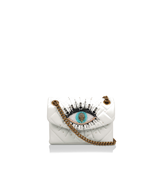 KURT GEIGER ΜΙΝΙ ΤΣΑΝΤΑ ΧΙΑΣΤΙ KENSINGTON EYE Λευκό 1 KURT GEIGER ΜΙΝΙ ΤΣΑΝΤΑ ΧΙΑΣΤΙ KENSINGTON EYE Λευκό