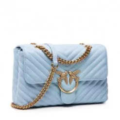 PINKO ΔΕΡΜΑΤΙΝΗ ΤΣΑΝΤΑ ΩΜΟΥ LOVE LADY PUFF Γαλάζιο -ΓΥΝΑΙΚΕΙΕΣ ΤΣΑΝΤΕΣ Κατάστημα πωλήσεων 02 165