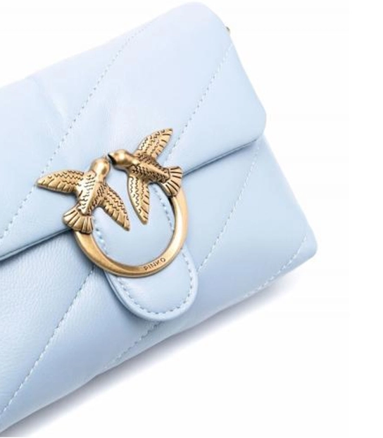 PINKO ΔΕΡΜΑΤΙΝΗ ΚΑΠΙΤΟΝΕ ΣΤΑΥΡΩΤΗ ΤΣΑΝΤΑ LOVE BABY PUFF MAXY Γαλάζιο 2 PINKO ΔΕΡΜΑΤΙΝΗ ΚΑΠΙΤΟΝΕ ΣΤΑΥΡΩΤΗ ΤΣΑΝΤΑ LOVE BABY PUFF MAXY Γαλάζιο - Image 2