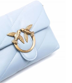 PINKO ΔΕΡΜΑΤΙΝΗ ΚΑΠΙΤΟΝΕ ΣΤΑΥΡΩΤΗ ΤΣΑΝΤΑ LOVE BABY PUFF MAXY Γαλάζιο 6 PINKO ΔΕΡΜΑΤΙΝΗ ΚΑΠΙΤΟΝΕ ΣΤΑΥΡΩΤΗ ΤΣΑΝΤΑ LOVE BABY PUFF MAXY Γαλάζιο - Image 6