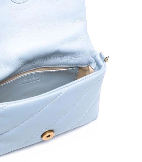 PINKO ΔΕΡΜΑΤΙΝΗ ΚΑΠΙΤΟΝΕ ΣΤΑΥΡΩΤΗ ΤΣΑΝΤΑ LOVE BABY PUFF MAXY Γαλάζιο 3 PINKO ΔΕΡΜΑΤΙΝΗ ΚΑΠΙΤΟΝΕ ΣΤΑΥΡΩΤΗ ΤΣΑΝΤΑ LOVE BABY PUFF MAXY Γαλάζιο - Image 3