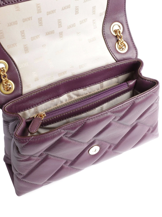 DKNY ΔΕΡΜΑΤΙΝΗ ΚΑΠΙΤΟΝΕ ΤΣΑΝΤΑ ΩΜΟΥ Μωβ 4 DKNY ΔΕΡΜΑΤΙΝΗ ΚΑΠΙΤΟΝΕ ΤΣΑΝΤΑ ΩΜΟΥ Μωβ - Image 4