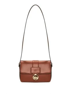 LONGCHAMP ΔΕΡΜΑΤΙΝΗ ΣΤΑΥΡΩΤΗ ΤΣΑΝΤΑ BOX-TROT M Καφέ