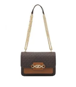 MICHAEL MICHAEL KORS ΣΤΑΥΡΩΤΗ ΤΣΑΝΤΑ ΜΕ ΑΛΥΣΙΔΑ HEATHER Καφέ