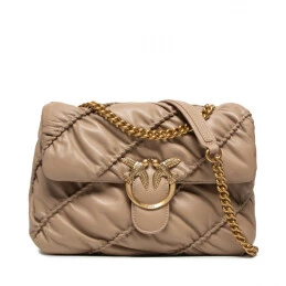 PINKO ΔΕΡΜΑΤΙΝΗ ΤΣΑΝΤΑ LOVE CLASSIC PUFF RUFFLE Μπεζ 5 PINKO ΔΕΡΜΑΤΙΝΗ ΤΣΑΝΤΑ LOVE CLASSIC PUFF RUFFLE Μπεζ - Image 5