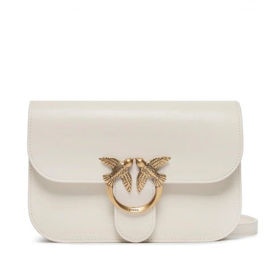 PINKO ΔΕΡΜΑΤΙΝΗ ΤΣΑΝΤΑ LOVE BELL SUMMER FOULARD Λευκό 1 PINKO ΔΕΡΜΑΤΙΝΗ ΤΣΑΝΤΑ LOVE BELL SUMMER FOULARD Λευκό