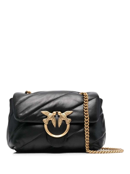 PINKO ΚΑΠΙΤΟΝΕ ΣΤΑΥΡΩΤΗ ΤΣΑΝΤΑ MINI LOVE Μαύρο 1 PINKO ΚΑΠΙΤΟΝΕ ΣΤΑΥΡΩΤΗ ΤΣΑΝΤΑ MINI LOVE Μαύρο