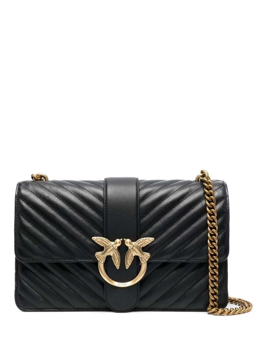 PINKO ΚΑΠΙΤΟΝΕ ΣΤΑΥΡΩΤΗ ΤΣΑΝΤΑ CLASSIC LOVE Μαύρο 1 PINKO ΚΑΠΙΤΟΝΕ ΣΤΑΥΡΩΤΗ ΤΣΑΝΤΑ CLASSIC LOVE Μαύρο