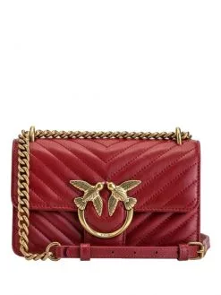 PINKO ΚΑΠΙΤΟΝΕ ΣΤΑΥΡΩΤΗ ΤΣΑΝΤΑ MINI LOVE Κόκκινο