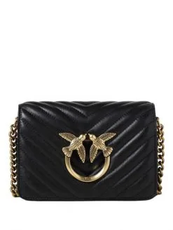 PINKO ΚΑΠΙΤΟΝΕ ΣΤΑΥΡΩΤΗ ΤΣΑΝΤΑ MINI LOVE Μαύρο