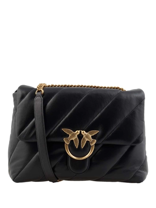 PINKO ΚΑΠΙΤΟΝΕ ΣΤΑΥΡΩΤΗ ΤΣΑΝΤΑ BIG LOVE Μαύρο 1 PINKO ΚΑΠΙΤΟΝΕ ΣΤΑΥΡΩΤΗ ΤΣΑΝΤΑ BIG LOVE Μαύρο