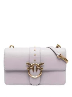 PINKO ΔΕΡΜΑΤΙΝΗ ΣΤΑΥΡΩΤΗ ΤΣΑΝΤΑ CLASSIC LOVE Μωβ