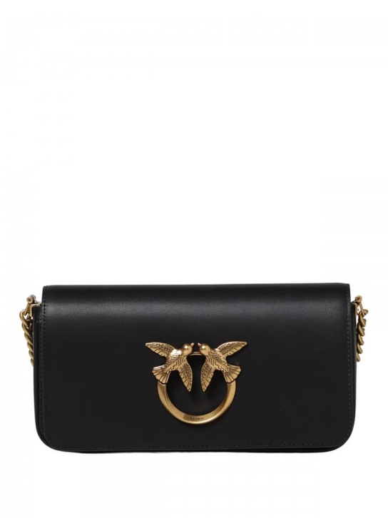 PINKO ΔΕΡΜΑΤΙΝΗ ΣΤΑΥΡΩΤΗ ΤΣΑΝΤΑ MINI LOVE Μαύρο 1 PINKO ΔΕΡΜΑΤΙΝΗ ΣΤΑΥΡΩΤΗ ΤΣΑΝΤΑ MINI LOVE Μαύρο