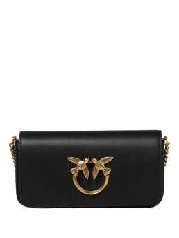 PINKO ΔΕΡΜΑΤΙΝΗ ΣΤΑΥΡΩΤΗ ΤΣΑΝΤΑ MINI LOVE Μαύρο 3 PINKO ΔΕΡΜΑΤΙΝΗ ΣΤΑΥΡΩΤΗ ΤΣΑΝΤΑ MINI LOVE Μαύρο - Image 3