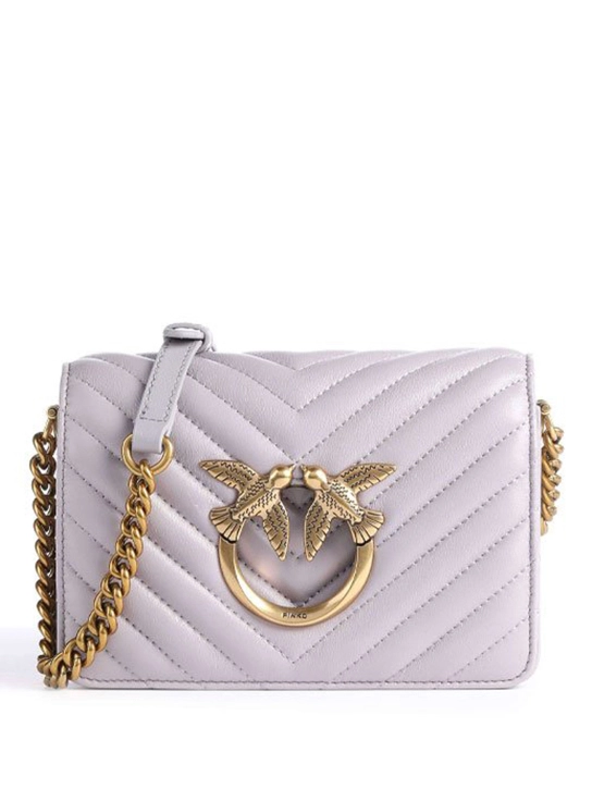 PINKO ΚΑΠΙΤΟΝΕ ΣΤΑΥΡΩΤΗ ΤΣΑΝΤΑ MINI LOVE Μωβ 1 PINKO ΚΑΠΙΤΟΝΕ ΣΤΑΥΡΩΤΗ ΤΣΑΝΤΑ MINI LOVE Μωβ