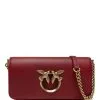 PINKO ΔΕΡΜΑΤΙΝΗ ΣΤΑΥΡΩΤΗ ΤΣΑΝΤΑ MINI LOVE Μπορντό
