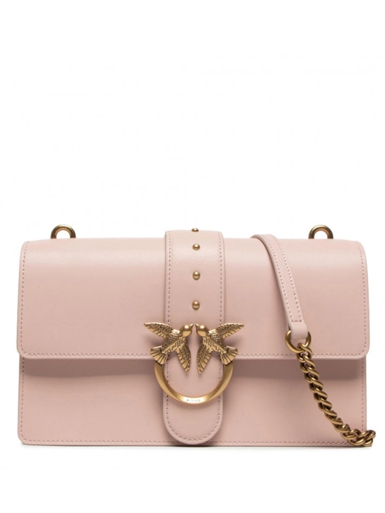 PINKO ΔΕΡΜΑΤΙΝΗ ΣΤΑΥΡΩΤΗ ΤΣΑΝΤΑ LOVE CLASSIC ICON Ροζ 1 PINKO ΔΕΡΜΑΤΙΝΗ ΣΤΑΥΡΩΤΗ ΤΣΑΝΤΑ LOVE CLASSIC ICON Ροζ