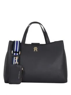 TOMMY HILFIGER ΓΥΝΑΙΚΕΙΑ ΤΣΑΝΤΑ ΜΕ ΑΝΑΓΛΥΦΗ ΥΦΗ Μαύρο