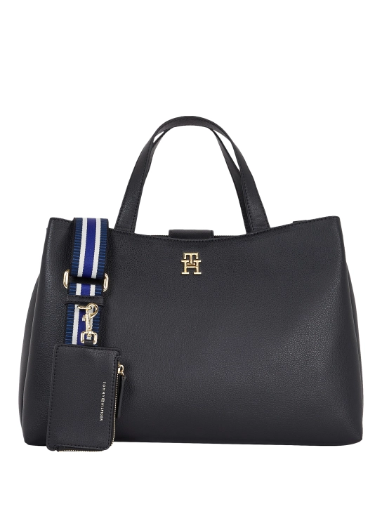 TOMMY HILFIGER ΓΥΝΑΙΚΕΙΑ ΤΣΑΝΤΑ ΜΕ ΑΝΑΓΛΥΦΗ ΥΦΗ Μαύρο 1 TOMMY HILFIGER ΓΥΝΑΙΚΕΙΑ ΤΣΑΝΤΑ ΜΕ ΑΝΑΓΛΥΦΗ ΥΦΗ Μαύρο