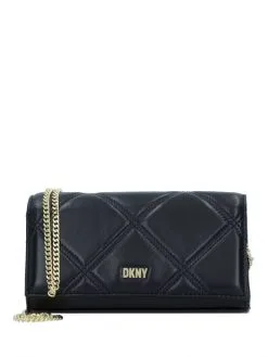 DKNY ΔΕΡΜΑΤΙΝΗ ΤΣΑΝΤΑ CLUTCH TWIGGY Μαύρο