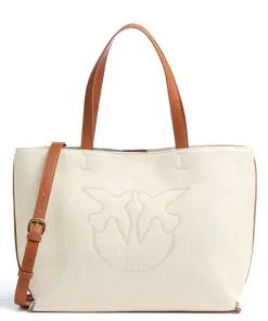 PINKO ΤΣΑΝΤΑ TOTE EVERYDAY LOGOMANIA Μπεζ