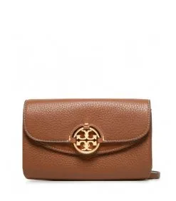 TORY BURCH ΔΕΡΜΑΤΙΝΗ ΤΣΑΝΤΑ ΣΤΑΥΡΩΤΗ Miller Wallet Καφέ