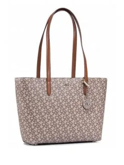 DKNY ΔΕΡΜΑΤΙΝΗ ΤΣΑΝΤΑ ΩΜΟΥ BRYANT Καφέ