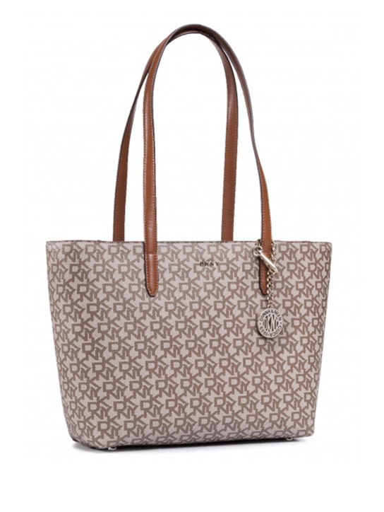 DKNY ΔΕΡΜΑΤΙΝΗ ΤΣΑΝΤΑ ΩΜΟΥ BRYANT Καφέ 1 DKNY ΔΕΡΜΑΤΙΝΗ ΤΣΑΝΤΑ ΩΜΟΥ BRYANT Καφέ