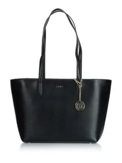 DKNY ΔΕΡΜΑΤΙΝΗ ΤΣΑΝΤΑ ΩΜΟΥ BRYANT Μαύρο