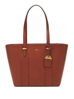 DKNY ΔΕΡΜΑΤΙΝΗ ΤΣΑΝΤΑ ΩΜΟΥ Καφέ