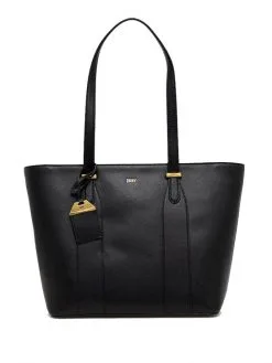 DKNY ΔΕΡΜΑΤΙΝΗ ΤΣΑΝΤΑ ΩΜΟΥ Μαύρο