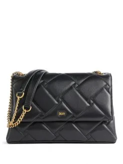 DKNY ΔΕΡΜΑΤΙΝΗ ΚΑΠΙΤΟΝΕ ΤΣΑΝΤΑ ΩΜΟΥ Μαύρο