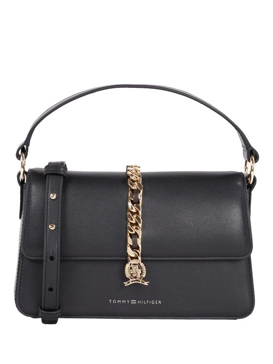 TOMMY HILFIGER ΓΥΝΑΙΚΕΙΑ ΔΕΡΜΑΤΙΝΗ ΤΣΑΝΤΑ ΜΕ ΑΛΥΣΙΔΑ Μαύρο 1 TOMMY HILFIGER ΓΥΝΑΙΚΕΙΑ ΔΕΡΜΑΤΙΝΗ ΤΣΑΝΤΑ ΜΕ ΑΛΥΣΙΔΑ Μαύρο