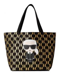 KARL LAGERFELD ΤΣΑΝΤΑ ΩΜΟΥ ΜΕ ΜΟΝΟΓΡΑΜΜΑΚΑΙ ΣΧΕΔΙΟ Μαύρο