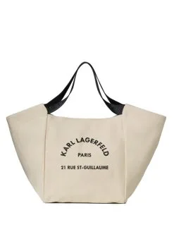 KARL LAGERFELD ΤΣΑΝΤΑ ΧΕΙΡΟΣ RUE ST-GUILLAUME CANVAS SHOPPER Μπεζ