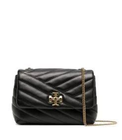 TORY BURCH ΔΕΡΜΑΤΙΝΗ ΤΣΑΝΤΑ KIRA CHEVRON MINI Μαύρο