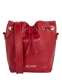 TOMMY HILFIGER ΔΕΡΜΑΤΙΝΗ ΤΣΑΝΤΑ BUCKET Κόκκινο 4 TOMMY HILFIGER ΔΕΡΜΑΤΙΝΗ ΤΣΑΝΤΑ BUCKET Κόκκινο - Image 4