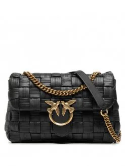 PINKO ΔΕΡΜΑΤΙΝΗ ΤΣΑΝΤΑ ΩΜΟΥ LOVE CLASSIC PUFF Μαύρο