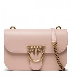 PINKO ΔΕΡΜΑΤΙΝΗ ΣΤΑΥΡΩΤΗ ΤΣΑΝΤΑ ΜΕ ΑΛΥΣΙΔΑ LOVE BELL SIMPLY