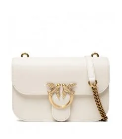 PINKO ΔΕΡΜΑΤΙΝΗ ΣΤΑΥΡΩΤΗ ΤΣΑΝΤΑ ΜΕ ΑΛΥΣΙΔΑ LOVE BELL SIMPLY