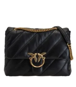 PINKO ΔΕΡΜΑΤΙΝΗ ΚΑΠΙΤΟΝΕ ΣΤΑΥΡΩΤΗ ΤΣΑΝΤΑ LOVE BIG PUFF MAXY -ΓΥΝΑΙΚΕΙΕΣ ΤΣΑΝΤΕΣ Κατάστημα πωλήσεων 10 602