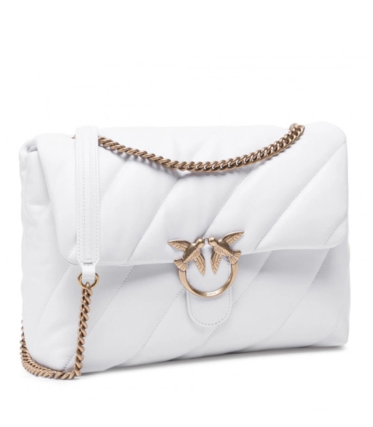 PINKO ΔΕΡΜΑΤΙΝΗ ΤΣΑΝΤΑ LOVE BIG PUFF MAXY QUILT 1 PINKO ΔΕΡΜΑΤΙΝΗ ΤΣΑΝΤΑ LOVE BIG PUFF MAXY QUILT