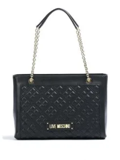 LOVE MOSCHINO ΓΥΝΑΙΚΕΙΑ ΤΣΑΝΤΑ ΩΜΟΥ ΚΑΠΙΤΟΝΕ Μαύρο