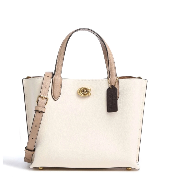 COACH ΔΕΡΜΑΤΙΝΗ ΤΣΑΝΤΑ TOTE Μπεζ 1 COACH ΔΕΡΜΑΤΙΝΗ ΤΣΑΝΤΑ TOTE Μπεζ