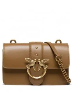 PINKO ΔΕΡΜΑΤΙΝΗ ΣΤΑΥΡΩΤΗ ΤΣΑΝΤΑ LOVE MINI ICON Καφέ -ΓΥΝΑΙΚΕΙΕΣ ΤΣΑΝΤΕΣ Κατάστημα πωλήσεων 10 775