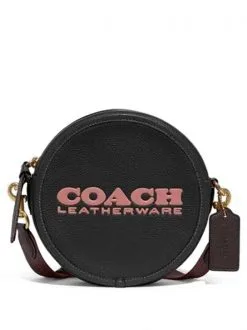 COACH ΔΕΡΜΑΤΙΝΗ ΣΤΑΥΡΩΤΗ ΤΣΑΝΤΑ ΜΕ ΛΟΓΟΤΥΠΟ Μαύρο