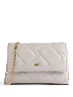 DKNY ΔΕΡΜΑΤΙΝΗ ΚΑΠΙΤΟΝΕ ΣΤΑΥΡΩΤΗ ΤΣΑΝΤΑ Λευκό