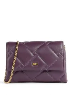 DKNY ΔΕΡΜΑΤΙΝΗ ΚΑΠΙΤΟΝΕ ΣΤΑΥΡΩΤΗ ΤΣΑΝΤΑ Μωβ