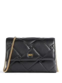 DKNY ΔΕΡΜΑΤΙΝΗ ΚΑΠΙΤΟΝΕ ΣΤΑΥΡΩΤΗ ΤΣΑΝΤΑ Μαύρο